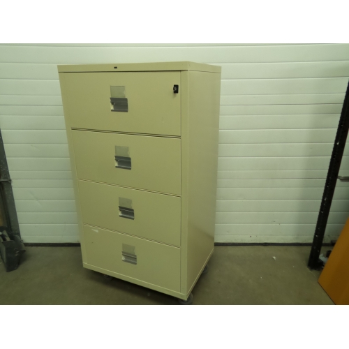 HON Beige 30" 4 Drawer Fire Proof Lateral File Locking
